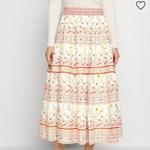 Alice and Olivia MELONY SHIRRED SKIRT - A-LINE SKIRT with back zipper